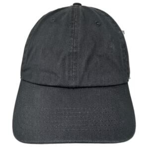 The Hat Depot Baseball Cap Black OS Cotton Adjustable Slideback Hat Solid Plain